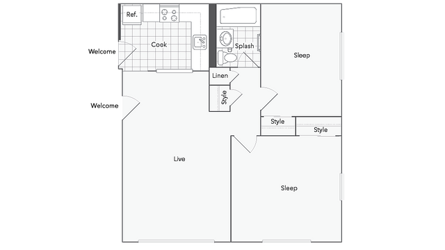 2 beds, 1 bath, 620 sqft, $2,450