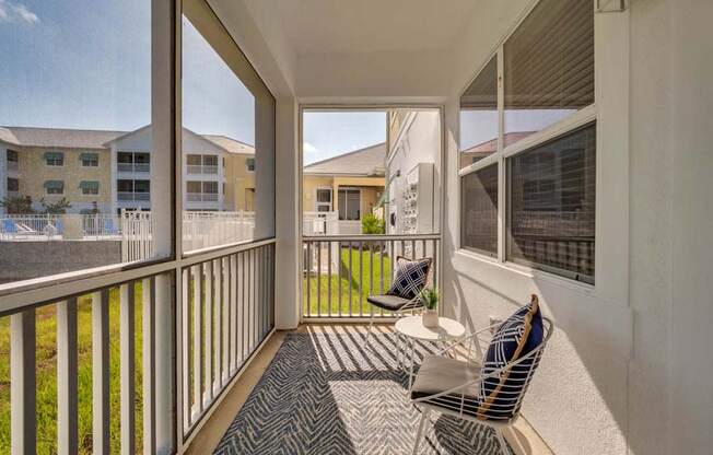 Private Balcony With Seating at Waterline Bonita Springs, Bonita Springs, FL, 34135