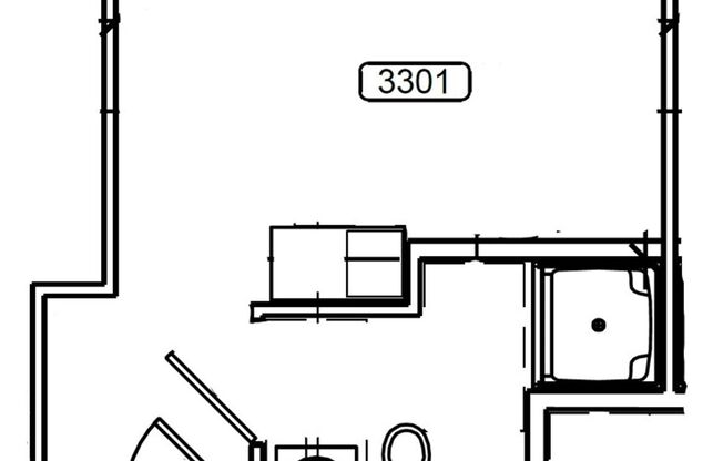 Studio, 1 bath, 189 sqft, $1,275, Unit 3301