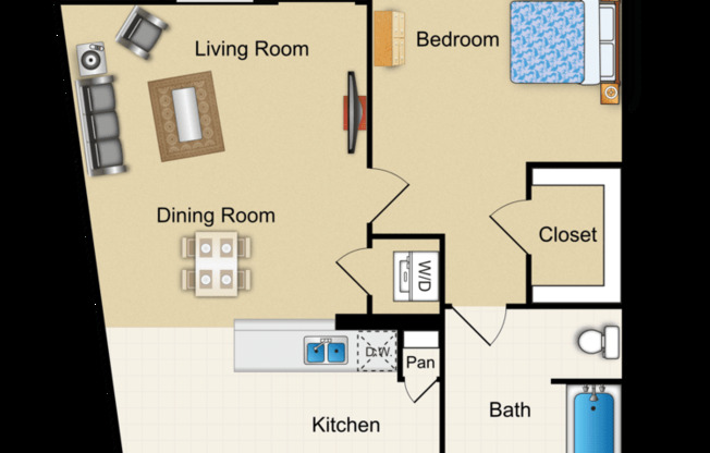 1 bed, 1 bath, 656 sqft, $2,728