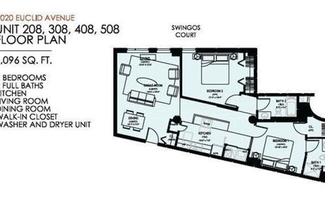 2 beds, 2 baths, 1,096 sqft, $1,650, Unit 508