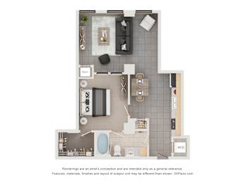 1 bed, 1 bath, 737 sqft, $1,190