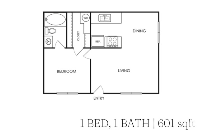 1 bed, 1 bath, 601 sqft, $999