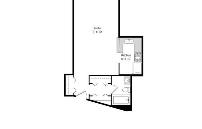Studio, 1 bath, 400 sqft, $1,395, Unit 223