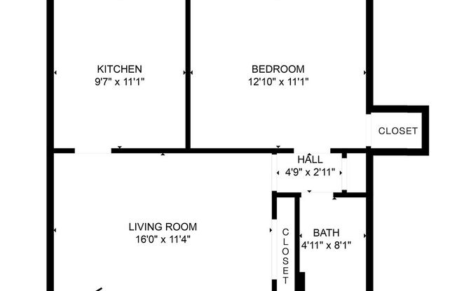 1 bed, 1 bath, 417 sqft, $1,875, Unit 1125-E