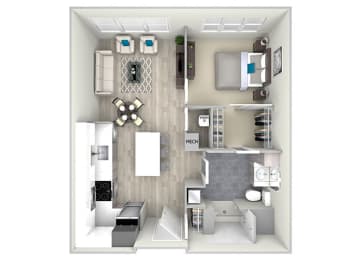 1 bed, 1 bath, 698 sqft, $2,696