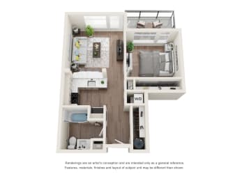 1 bed, 1 bath, 625 sqft, $2,483