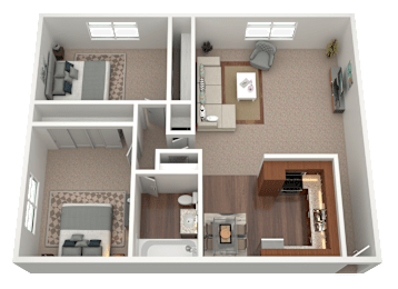 2 beds, 1 bath, 955 sqft, $1,455