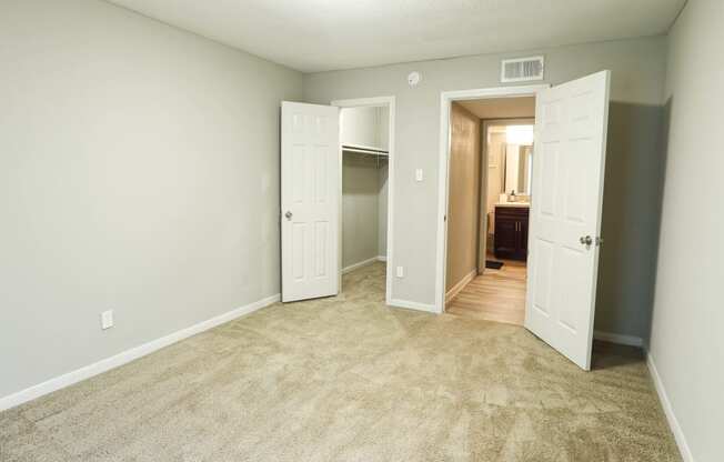 Spacious, large bedroom with walk in closet