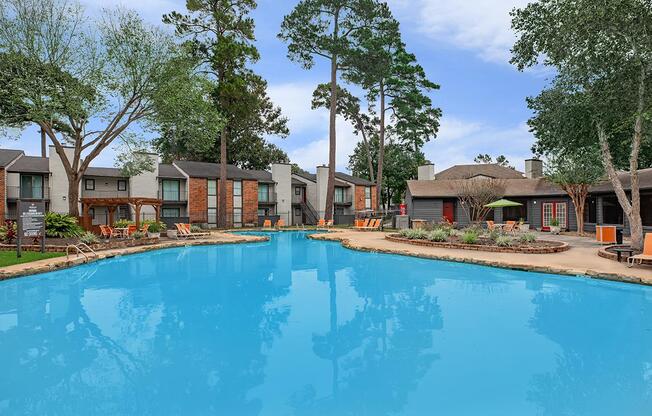 a small house in a pool of water