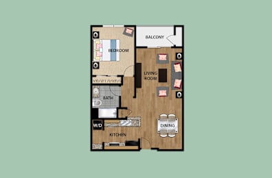 1 bed, 1 bath, 933 sqft, $2,565