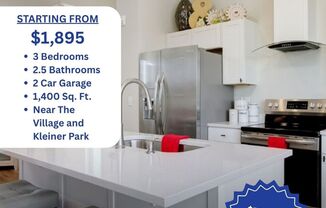 3 beds, 2.5 baths, 1,400 sqft, $1,895, Unit A104