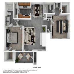 2 beds, 2 baths, 975 sqft, $1,249