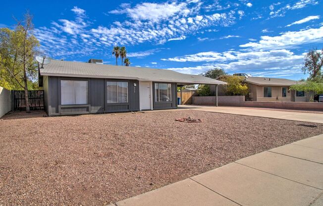 3 Bedroom + 2 Bathroom + 2 Car Carport Single Level Home in Tempe