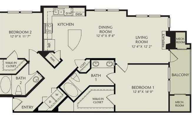 2 beds, 2 baths, 1,148 sqft, $2,551