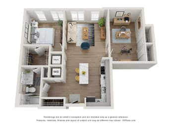 1 bed, 1 bath, 827 sqft, $2,230