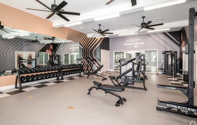the gym at the monarch luxury apartments in des plaines at Fairmont at South Lake, Bowie, 20716