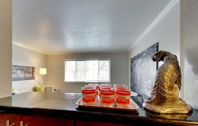 kitchen countertop at THE POST Apartments, California