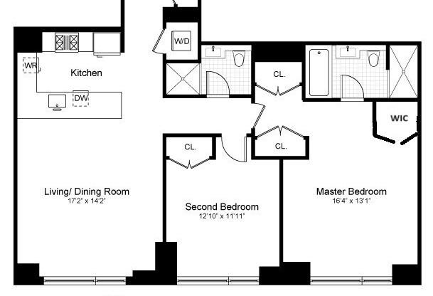 2 beds, 2 baths, 1,150 sqft, $8,000, Unit 7C
