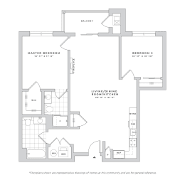 2 beds, 2 baths, 1,060 sqft, $3,110