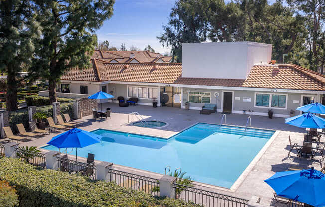A large house with a pool in the backyard.