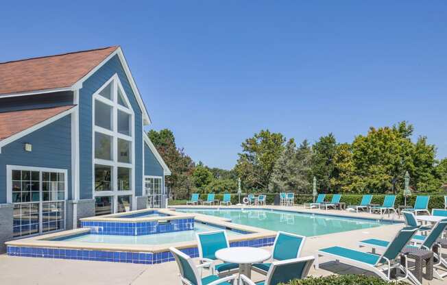 our apartments showcase an unique swimming pool