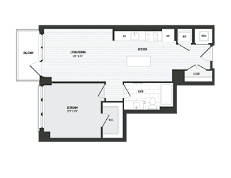 1 bed, 1 bath, 714 sqft, $2,178