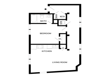 1 bed, 1 bath, 697 sqft, $1,272