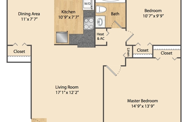 2 beds, 1 bath, 795 sqft, $1,768
