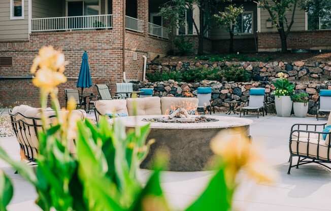 Outdoor firepit with seating