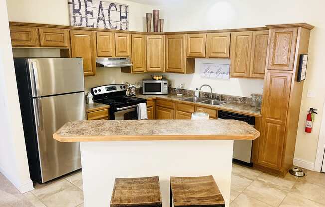 Oceanaire Apartments in Biloxi, MS photo of kitchen with stainless steel appliance