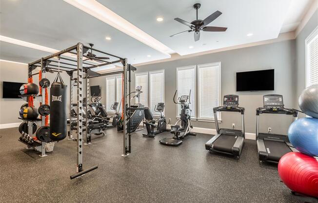Fitness center at The Oasis at Plainville, Plainville, MA, 02762