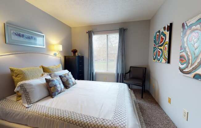 Bedroom at The Timbers Apartments, Evansville, 47715