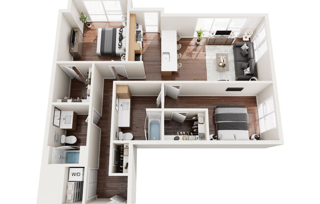 2 beds, 2 baths, 1,254 sqft, $3,887