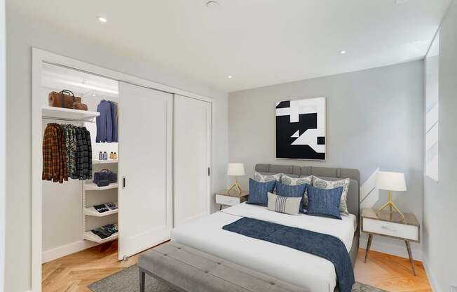 The Stanton one bedroom unit with custom Elfa closets
