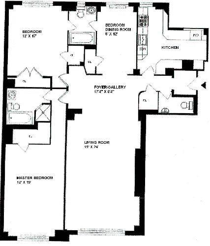 2 beds, 2.5 baths, 1,625 sqft, $17,000, Unit 17A