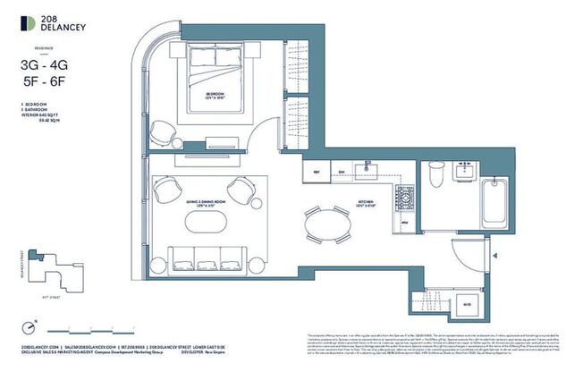 1 bed, 1 bath, 640 sqft, $4,950, Unit 4G