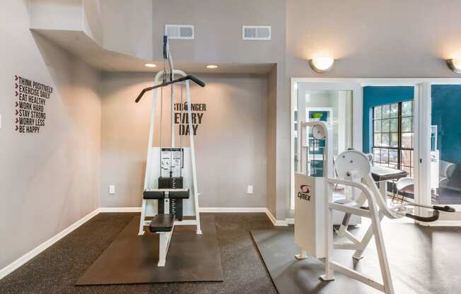 Strength Training Equipment at The Summit Apartments in Mesquite, Texas, TX