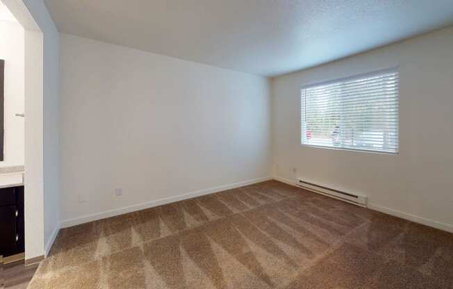 Wooden flooring in bedroom at North Creek Apartments, Everett, 98208