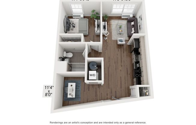 1 bed, 1 bath, 695 sqft, $2,295, Unit 323