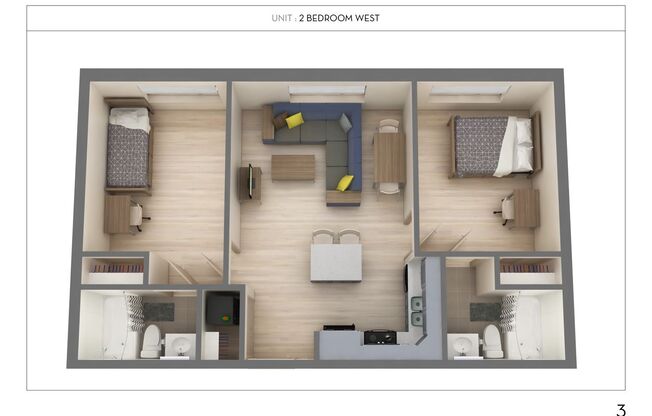 2 beds, 2 baths, 708 sqft, $1,850, Unit 306