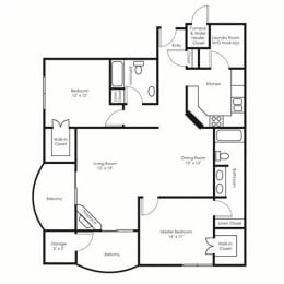 2 beds, 2 baths, 1,556 sqft, $1,895