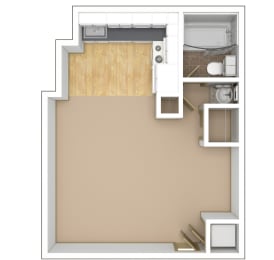 Studio, 1 bath, 367 sqft, $1,612