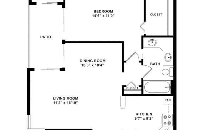 1 bed, 1 bath, 764 sqft, $1,885