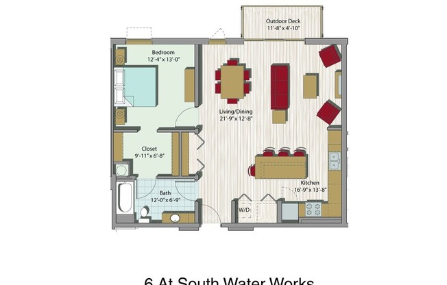 1 bed, 1 bath, 728 sqft, $1,900, Unit 202