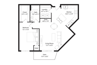 1 bed, 1 bath, 939 sqft, $1,588