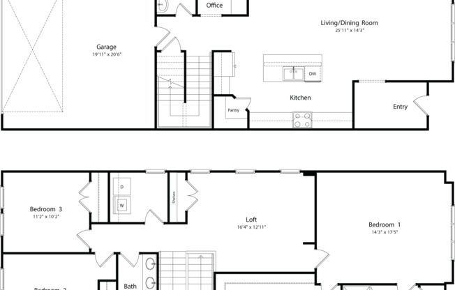 3 beds, 3 baths, 2,072 sqft, $2,985, Unit 723