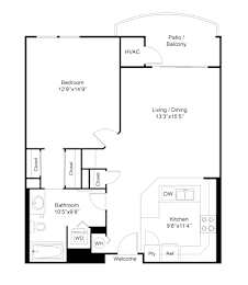 1 bed, 1 bath, 820 sqft, $2,211