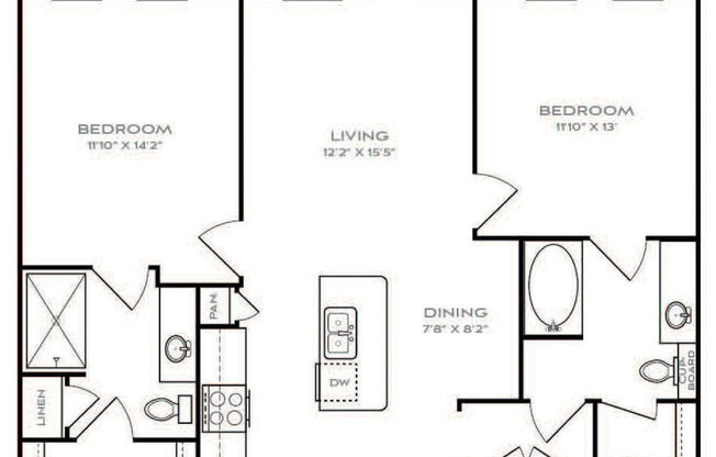 2 beds, 2 baths, 1,022 sqft, $1,890