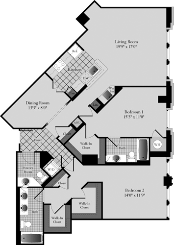 2 beds, 2 baths, 1,135 sqft, $3,911, Unit 215